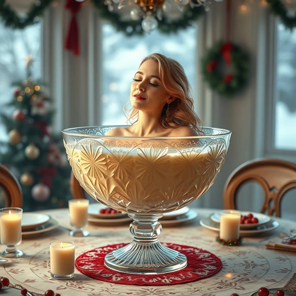 Surreal Christmas Scene in Hyperrealistic Style