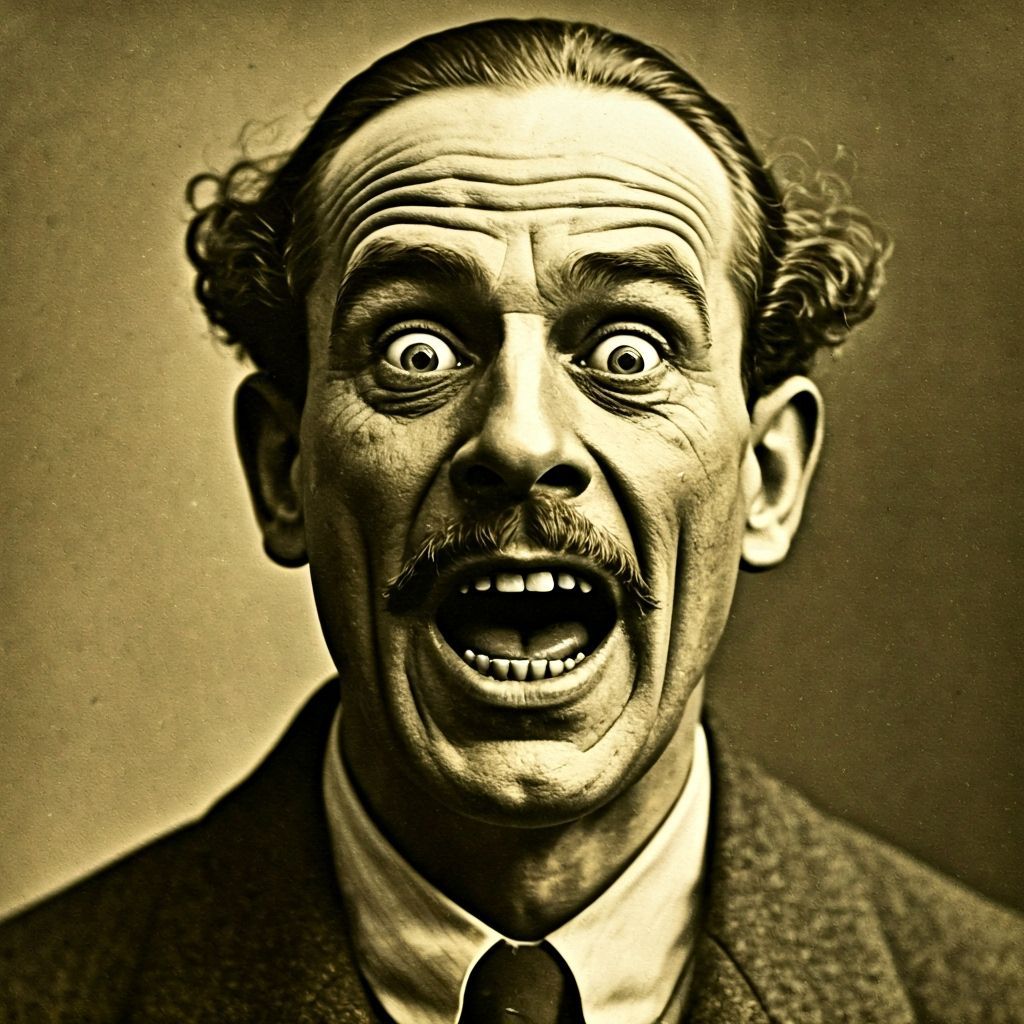 Shocking Grimace in Eerie Photogravure Style