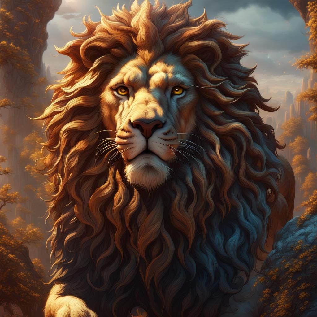 Leo the Lion Rising: Detailed Fantasy Concept Art