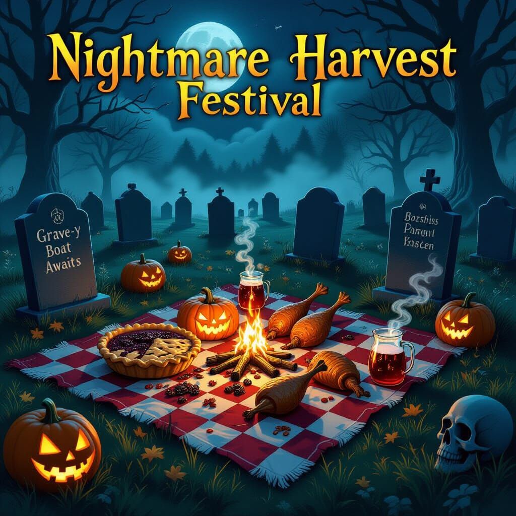 Whimsical Horror Harvest Festival Nightmare Picnic