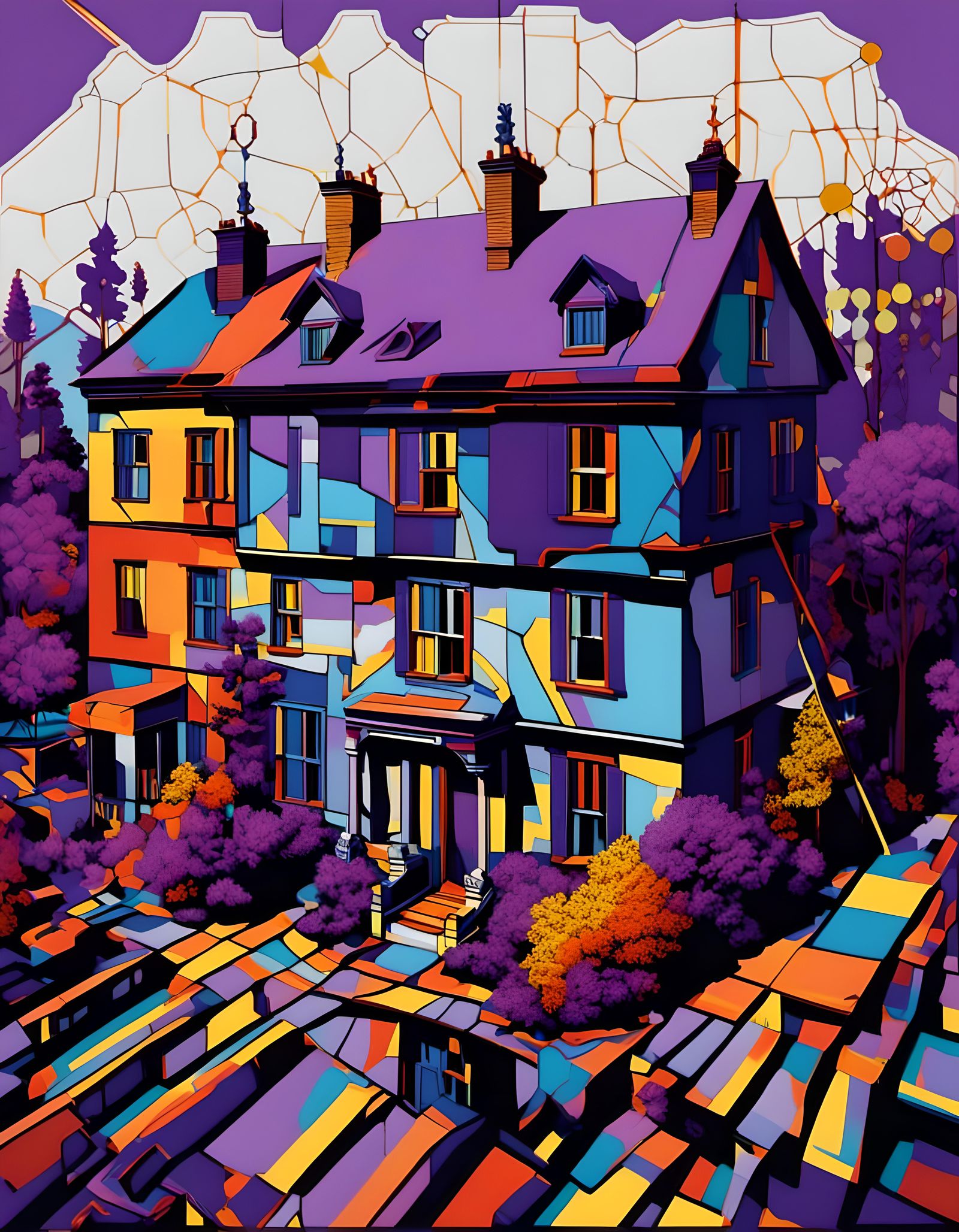 Vibrant Abstract Art in Pop Art Style