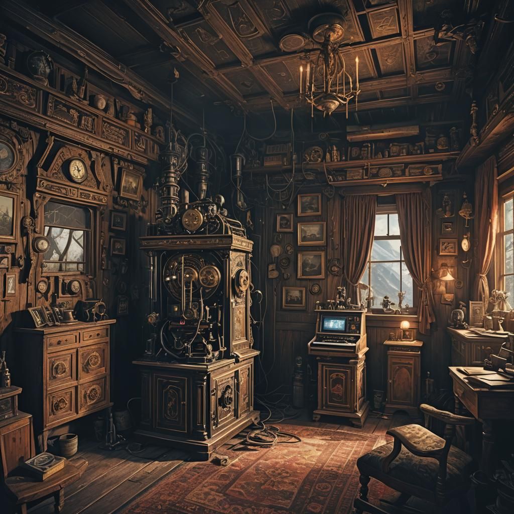 Dramatic Cabin Discovery: Cinematic Digital Painting