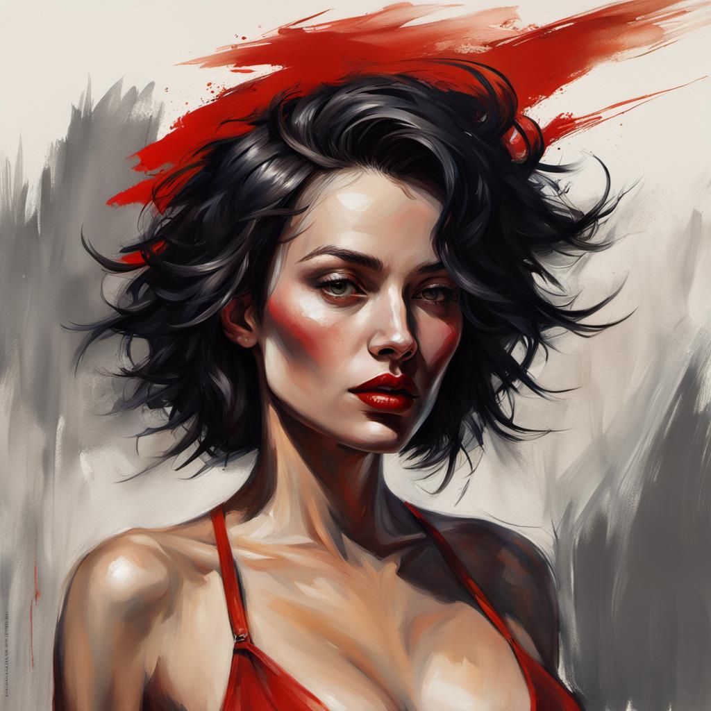 Beautiful Woman in a Rembrandt-Style Painting