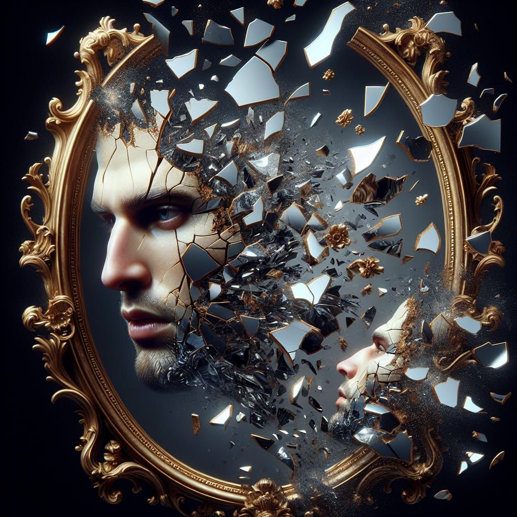 Shattered Mirror: Hyperrealistic Reflection of Self