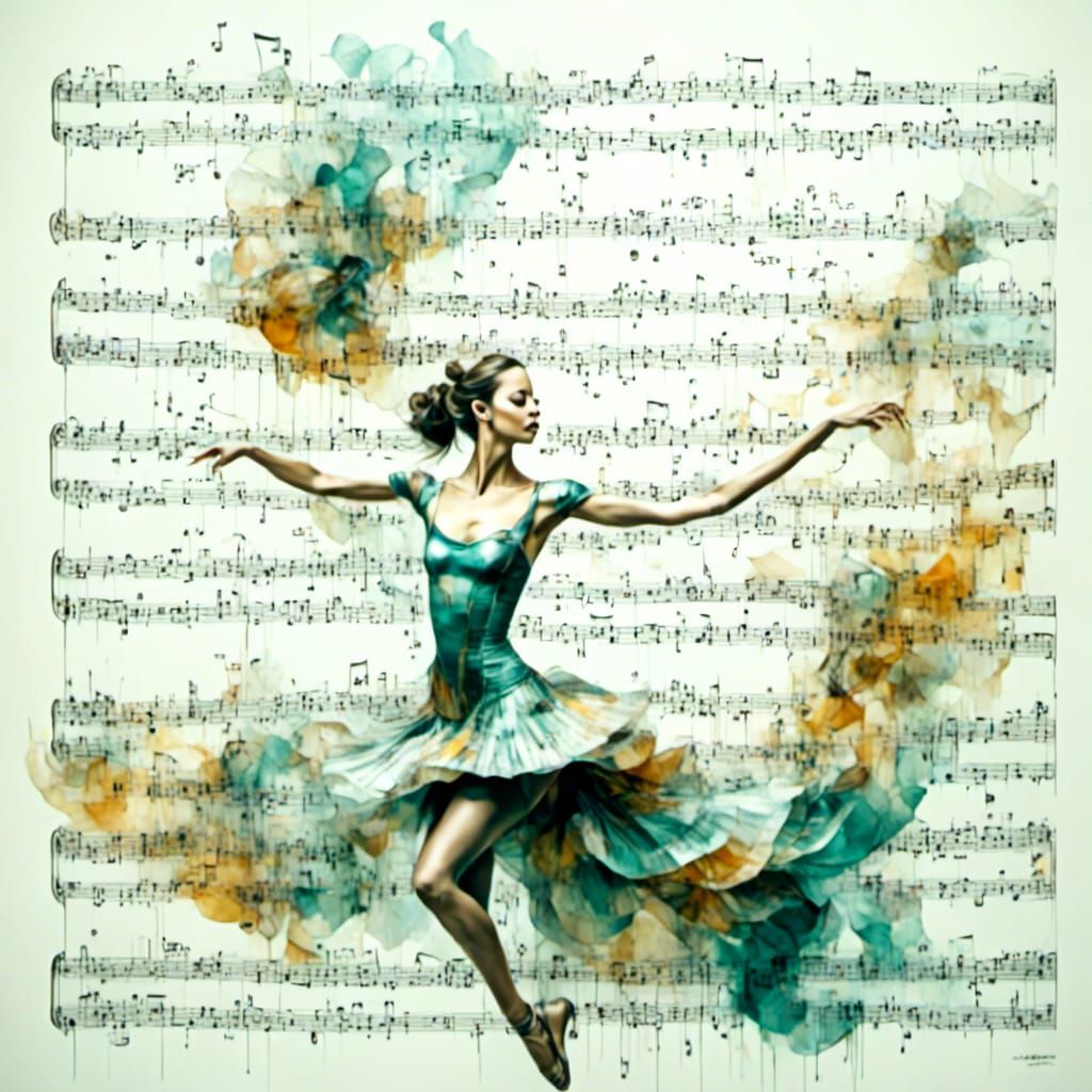 Musical Instruments with Graphic Score in Painting Style