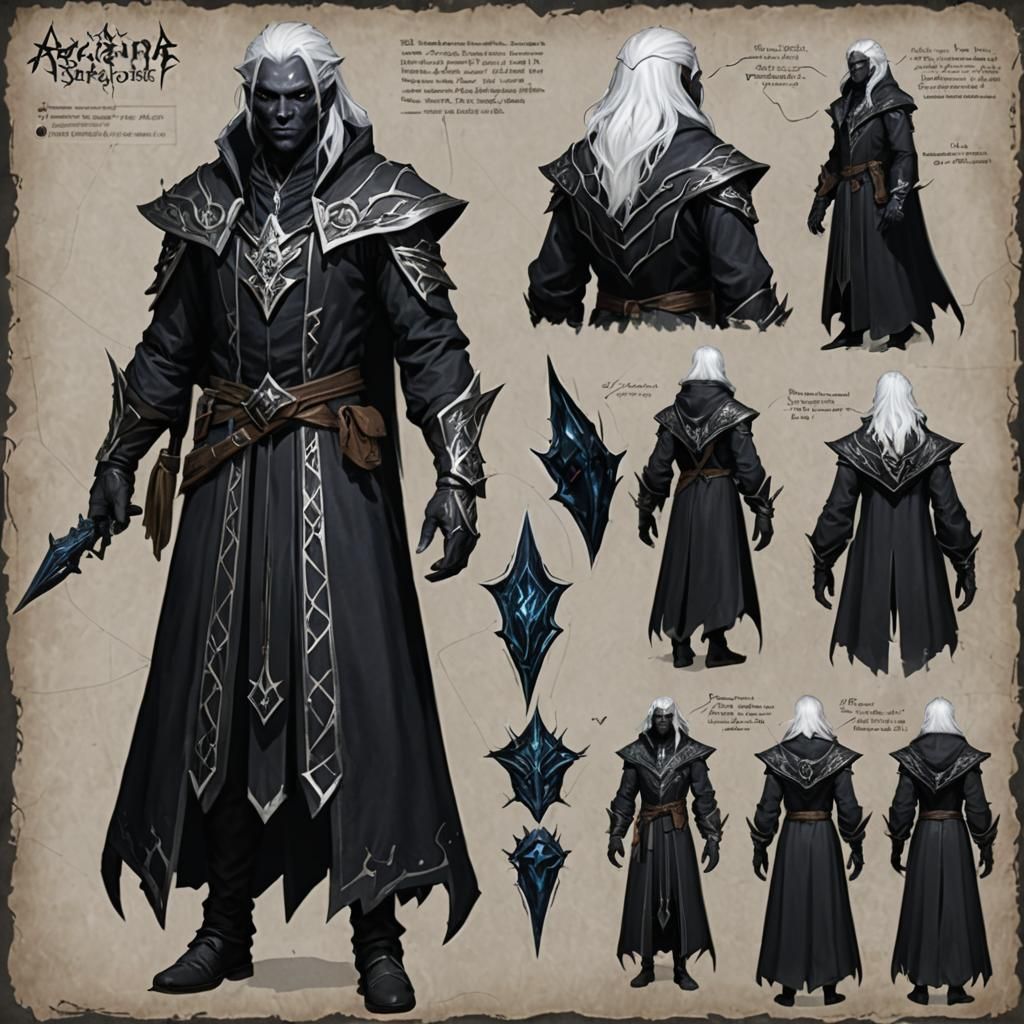 Wizard Character Design: Front and Back Views