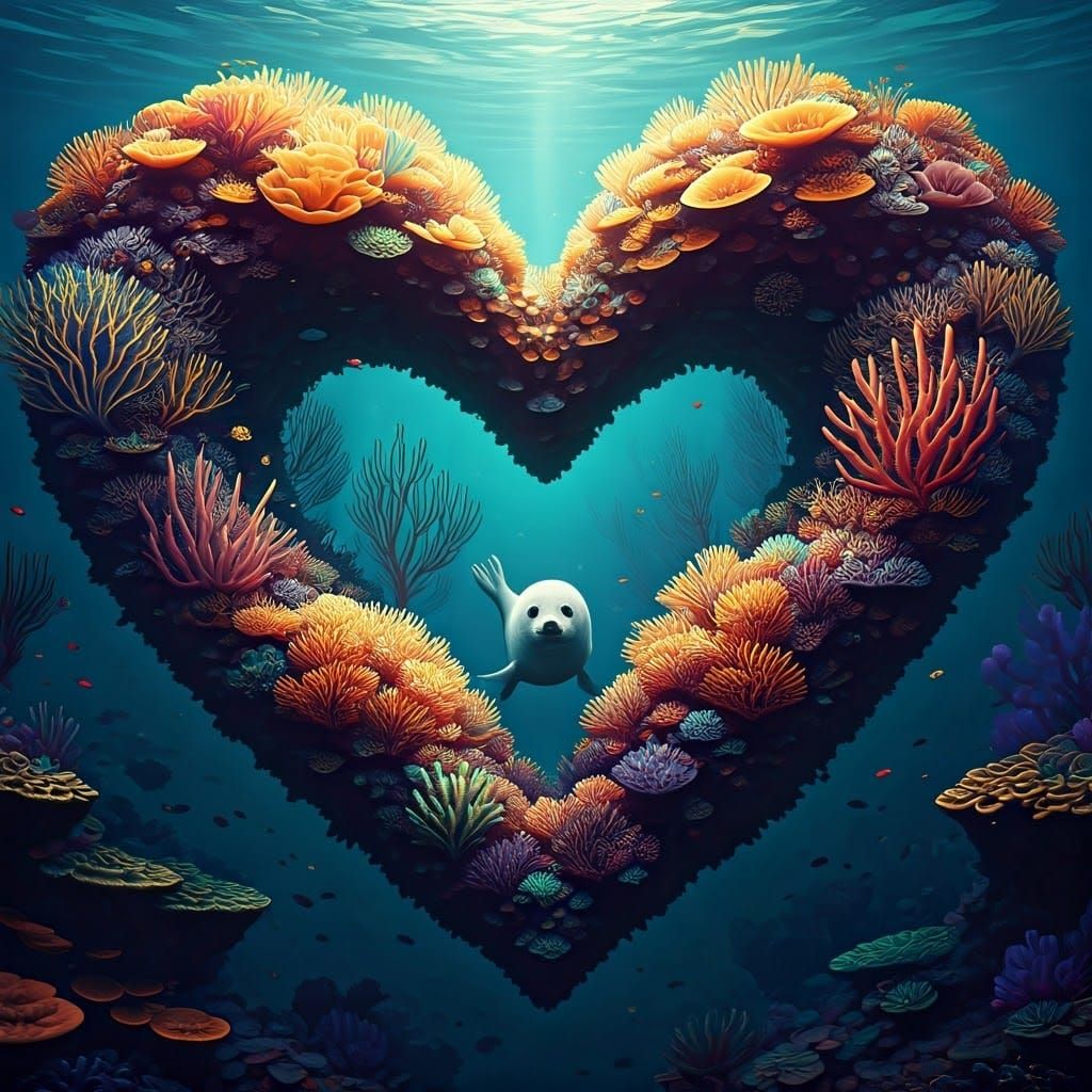 Heart Reef Seal in Fantasy Concept Art Style