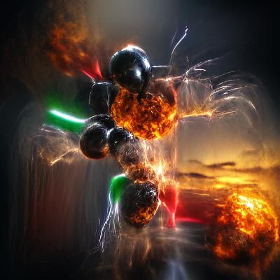 Mandalorian Explosions in Dark Energy, 8K 3D Render