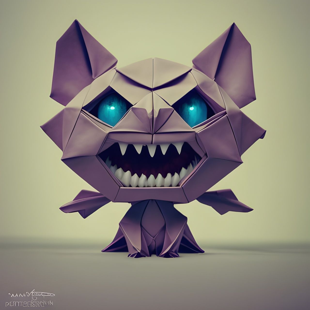 Cute Origami Monster by James Jean in 8K