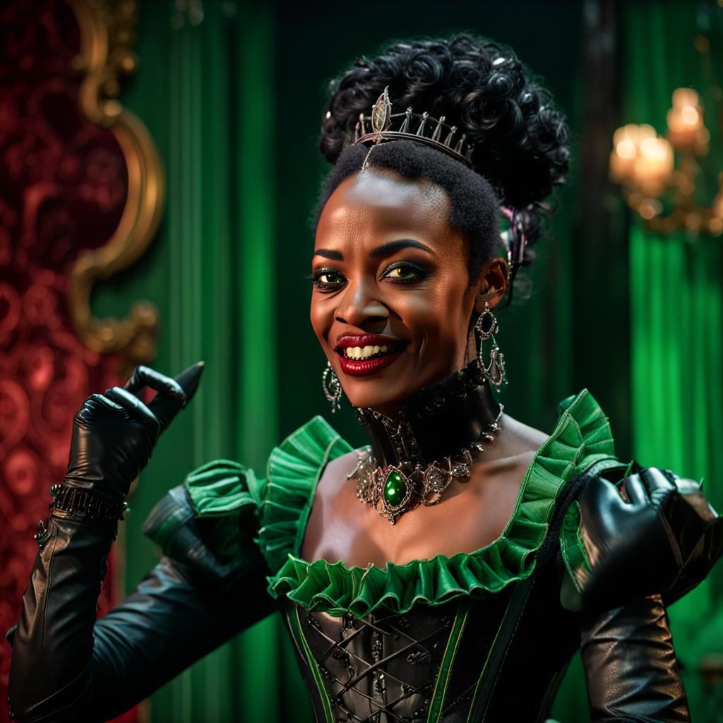 Evil Black Princess in Gothic Sci-Fi Setting