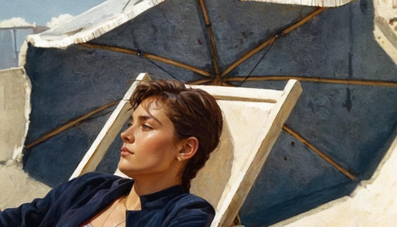 Vibrant Woman in Sunny Cityscape: Hyperrealistic Portrait