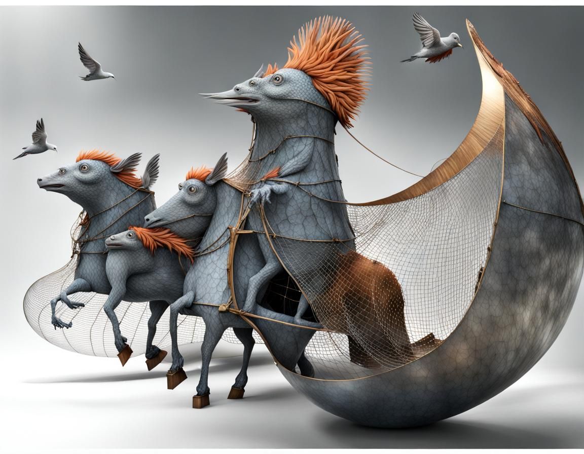 Surreal Biological Art in Magical Realism Style