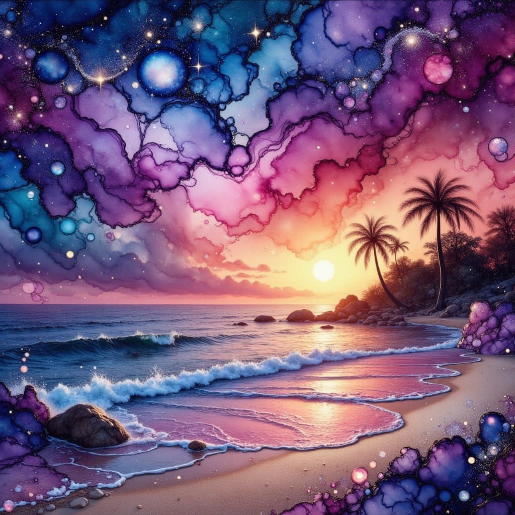 Colorful Abstract Alcohol Ink Design