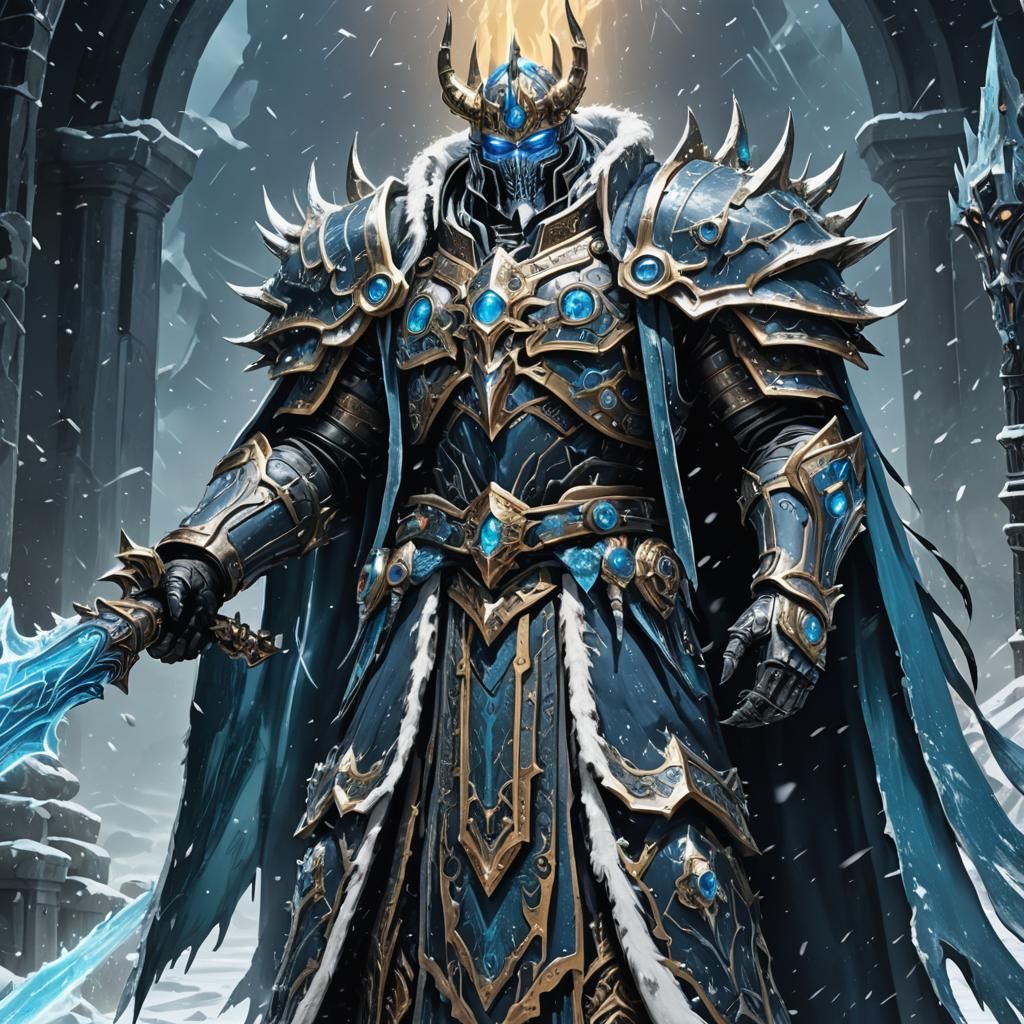 Cybernetic Lich King in Anime Style