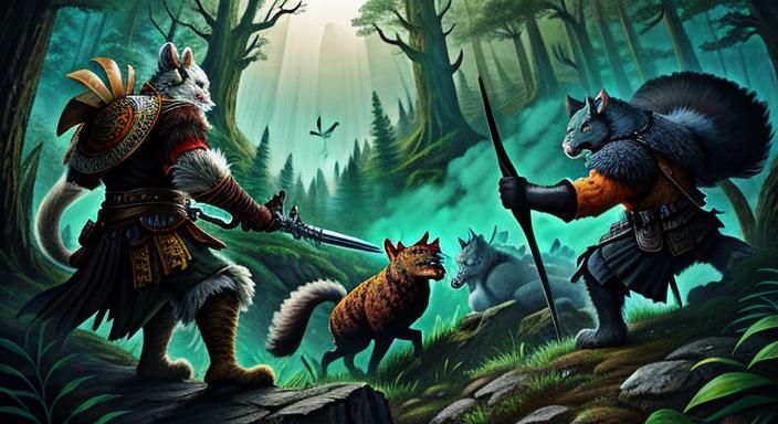 Animal Warriors Encounter Enemies in Mountain Forest