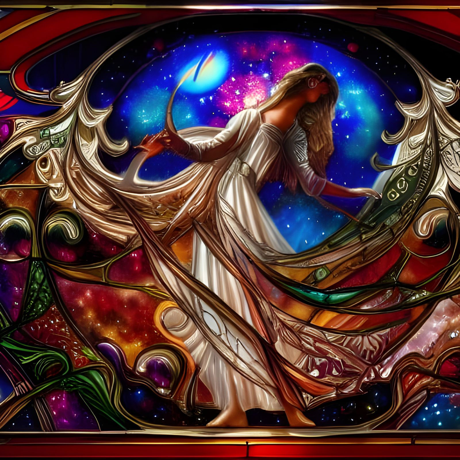 Cosmic Stained Glass Snowflake in Galactic Light