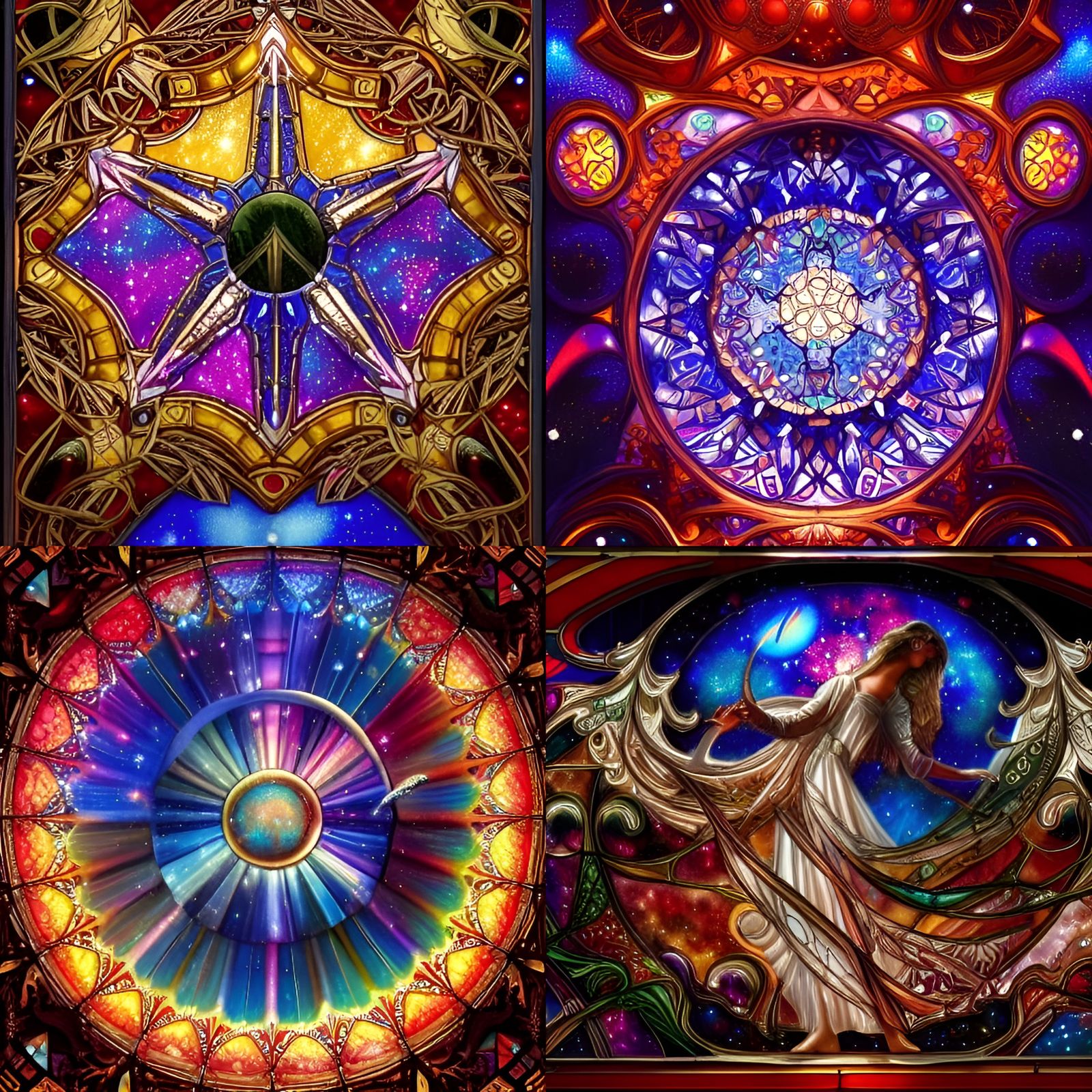 Cosmic Explosion in Stained Glass Style