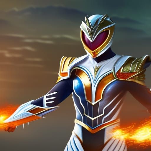 White Ranger Fantasy Concept Art in 8k