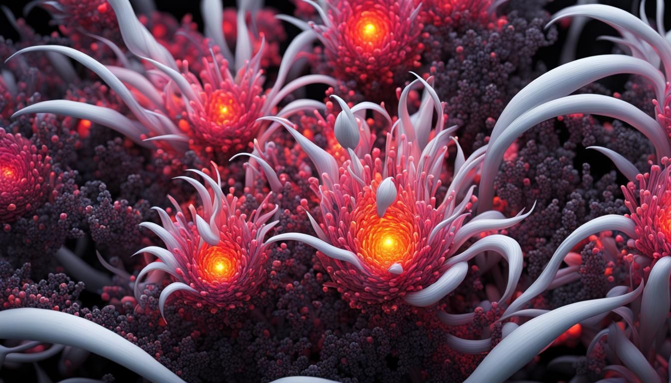 Vibrant Surreal Other World in Cubist Pointillism