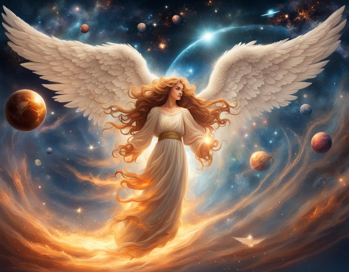 Angels Flying Between Worlds in Deep Space