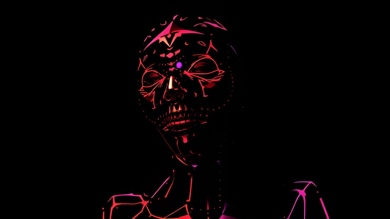 Surreal Cyberpunk Entity in a Maze of Glitch Art