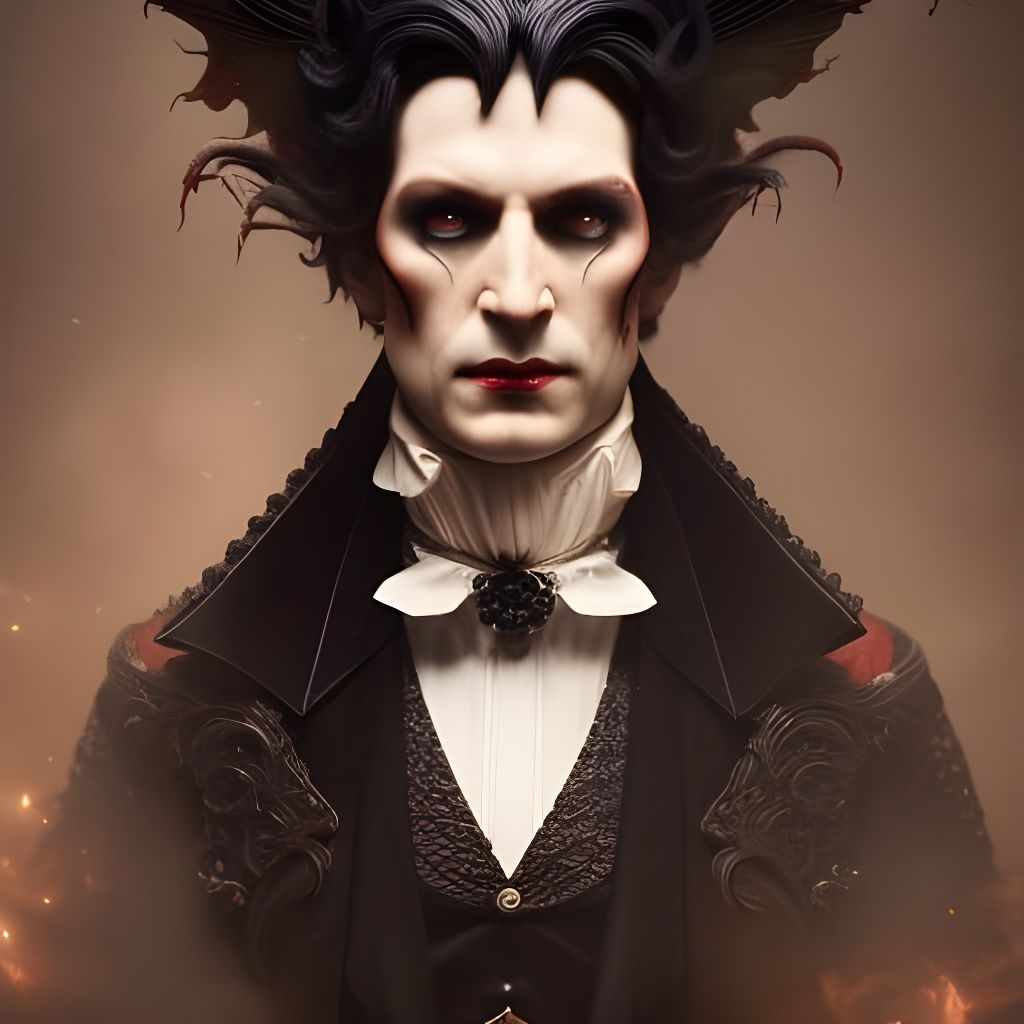 Victorian Vampire Portrait in Dark Fantasy Style