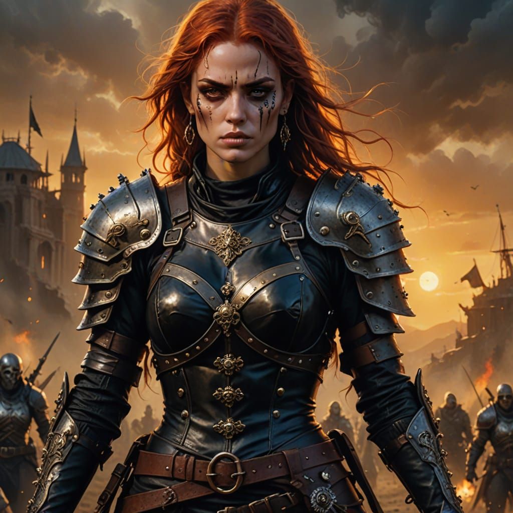 Mystical Thief in Battlefield: Dark Fantasy Art