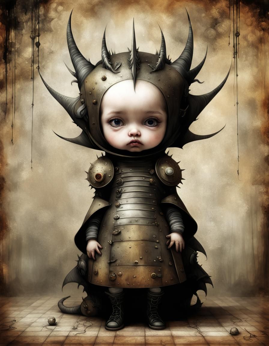 Demonic Cyborg Bear Queen in Volcanic Hyperspace