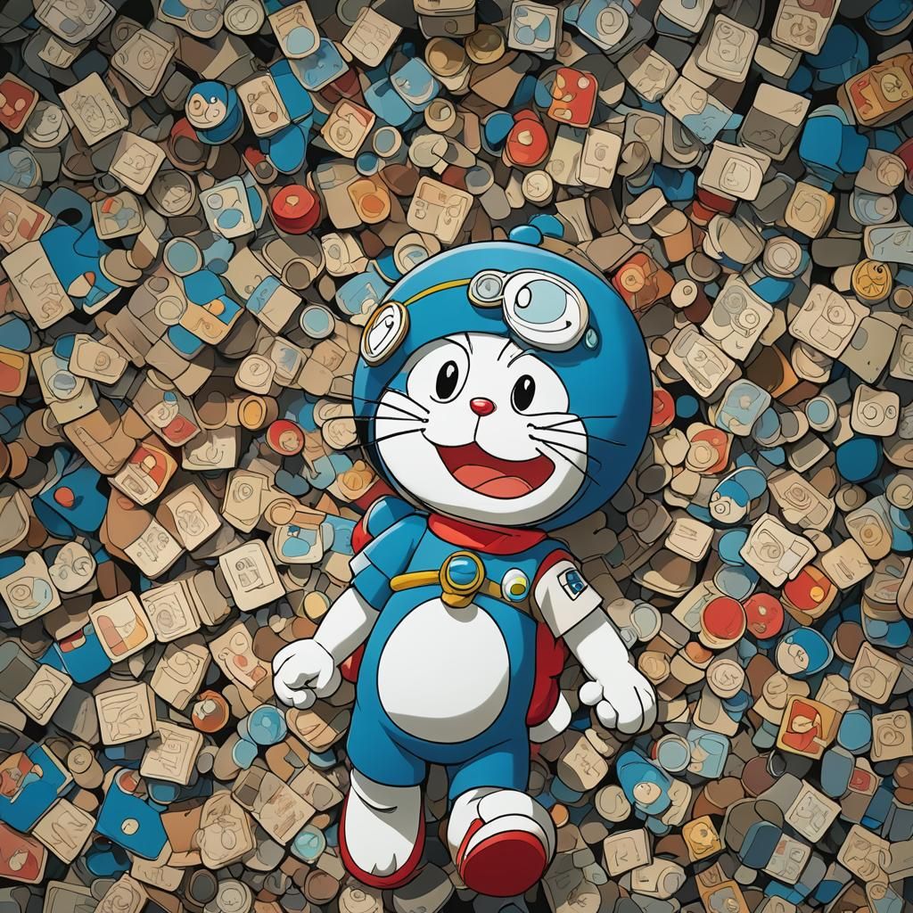 Doraemon in Cel-Shaded Anime Style