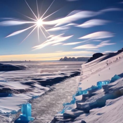 Arctic Ice and Blue Sky in Photorealistic Style