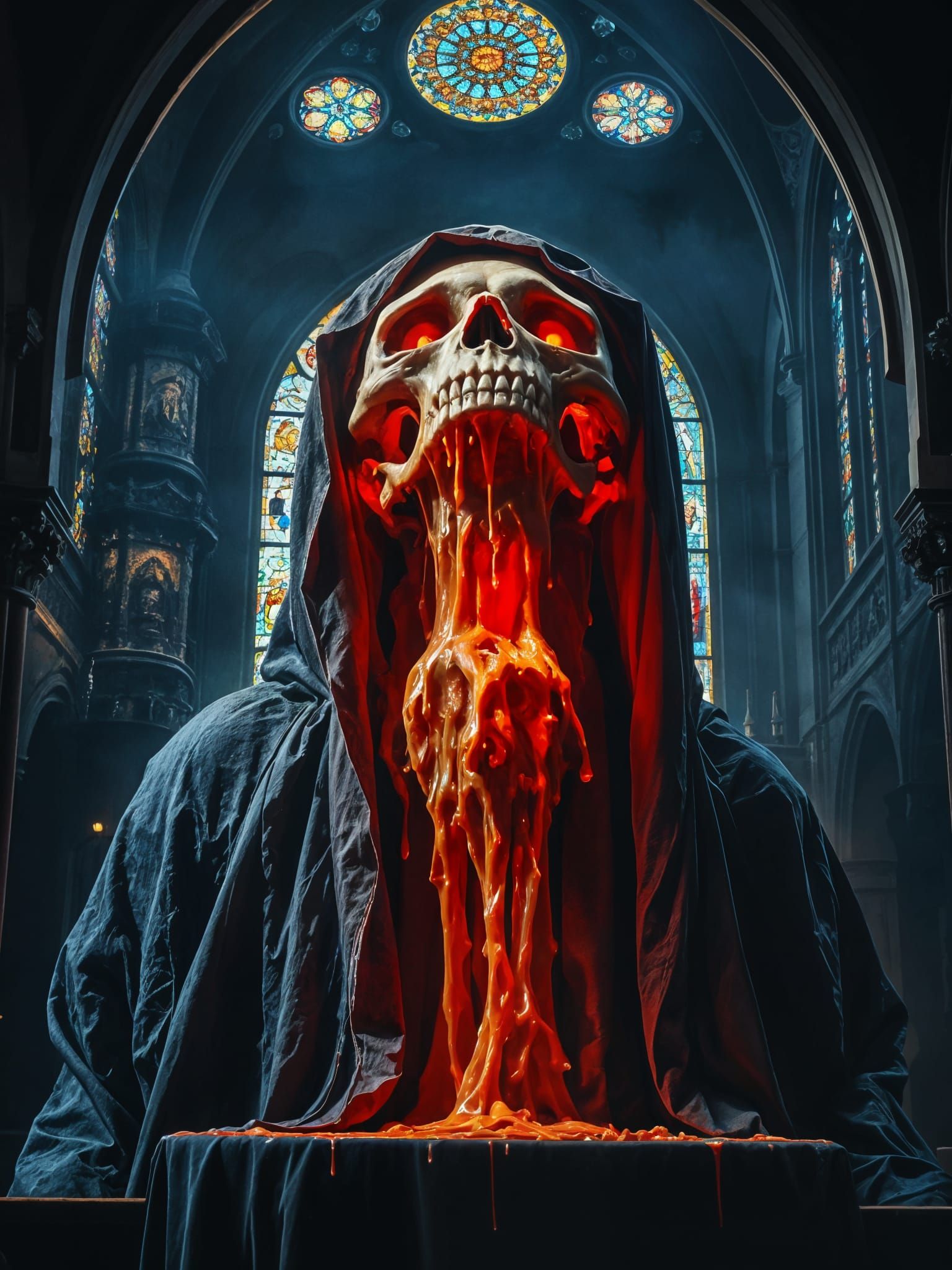 Melting Wax Skull Cathedral: A Gothic Vision
