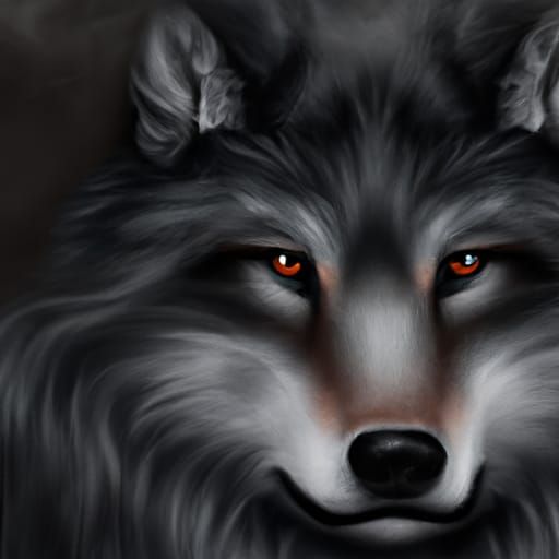 Epic Wolf Portrait in Dramatic Digital Art Style