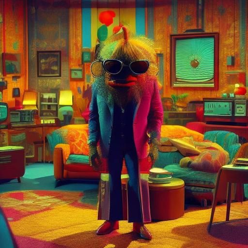 Biopunk Fruit in Groovy 70s Lounge Scene