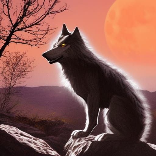 Werewolf Howling at the Moon