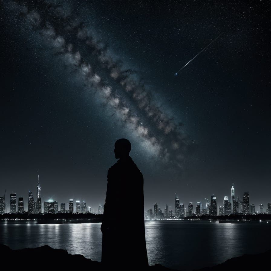 Hyperrealistic Alien Cityscape on Distant Planet at Night