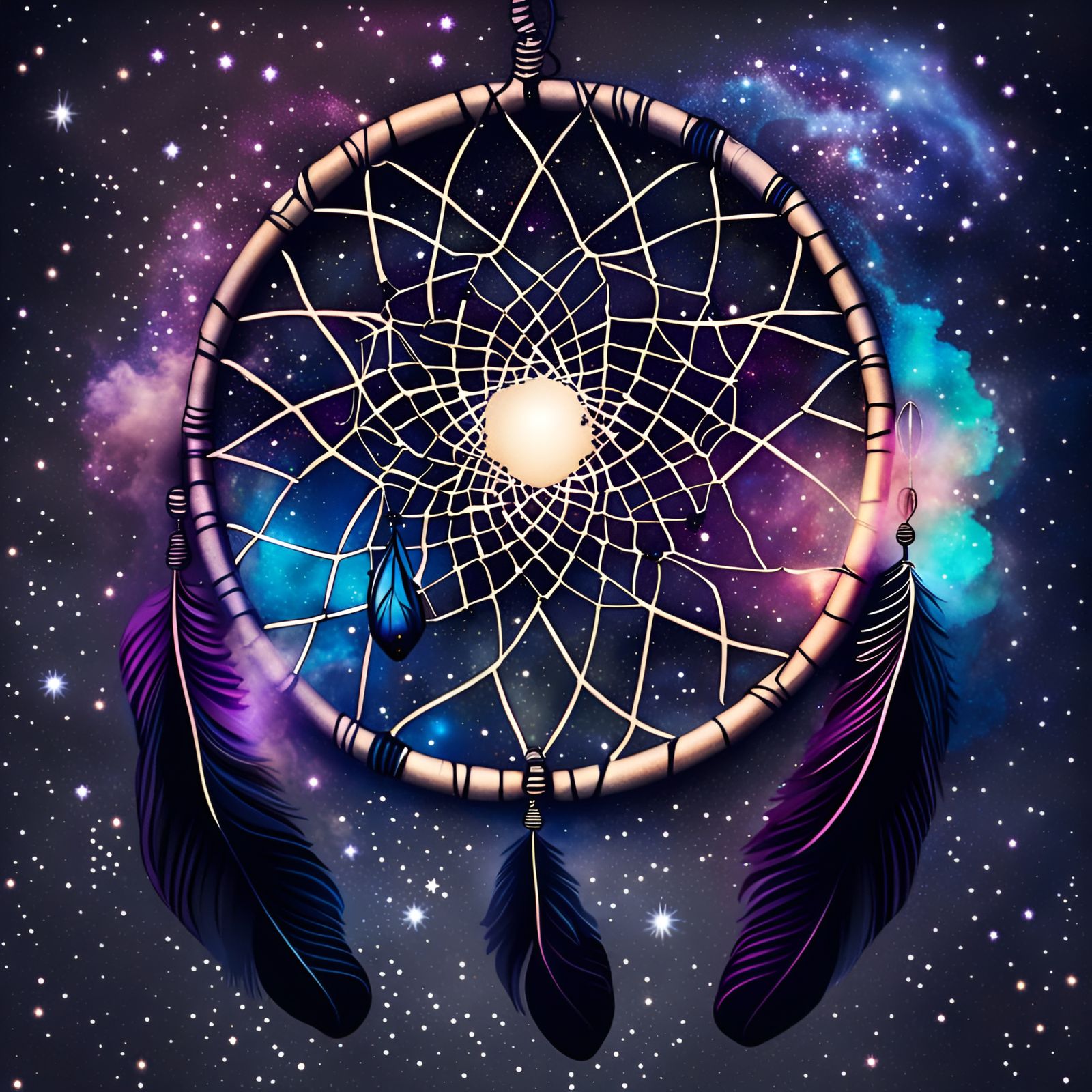 Dreamcatcher with Galaxy Background