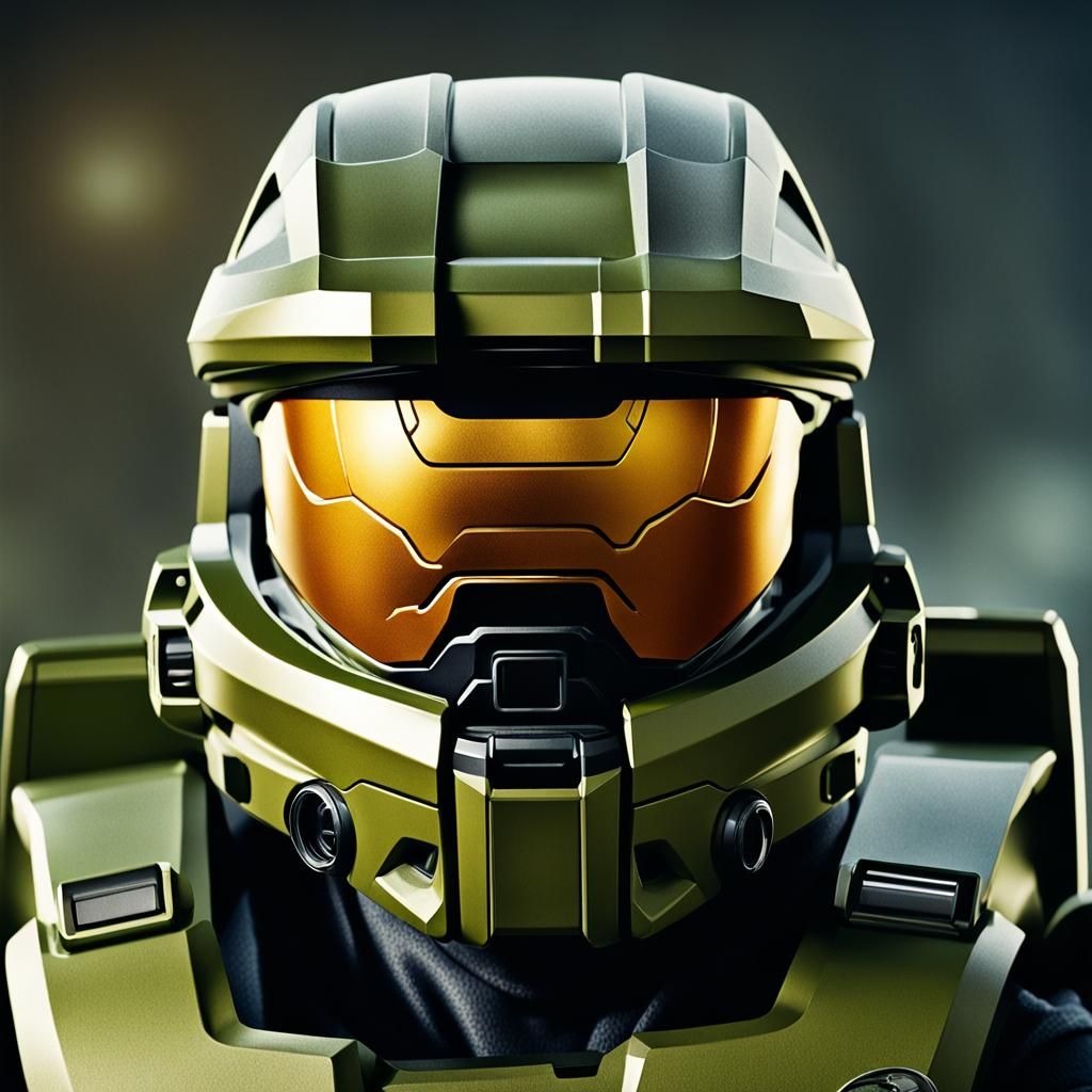 Master Chief Close-Up Portrait with Bokeh