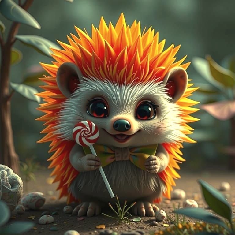 Lil Hedgehog with a Lollipop