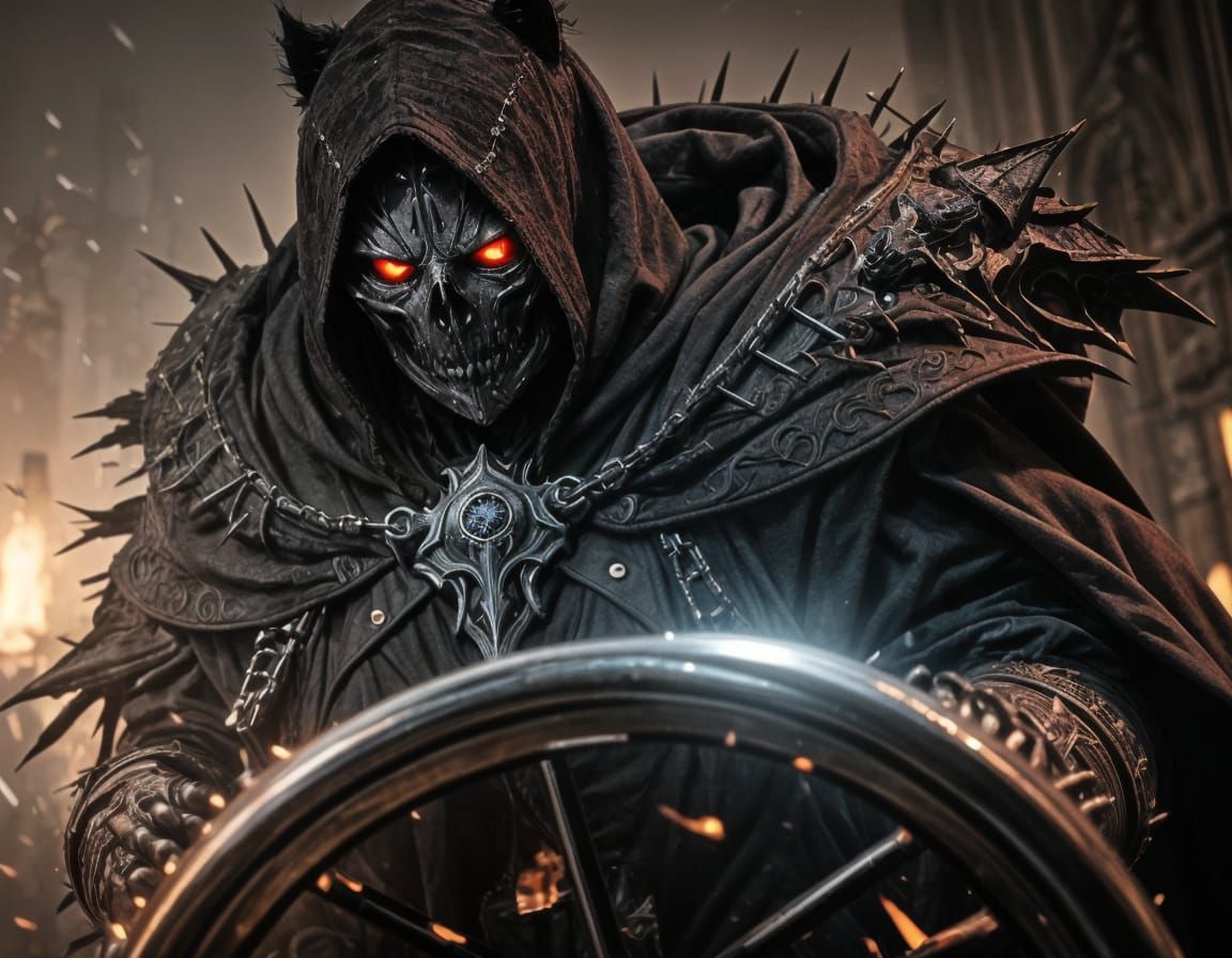 The skeletal hooded undead, Nazgul, from the depths of hell,...