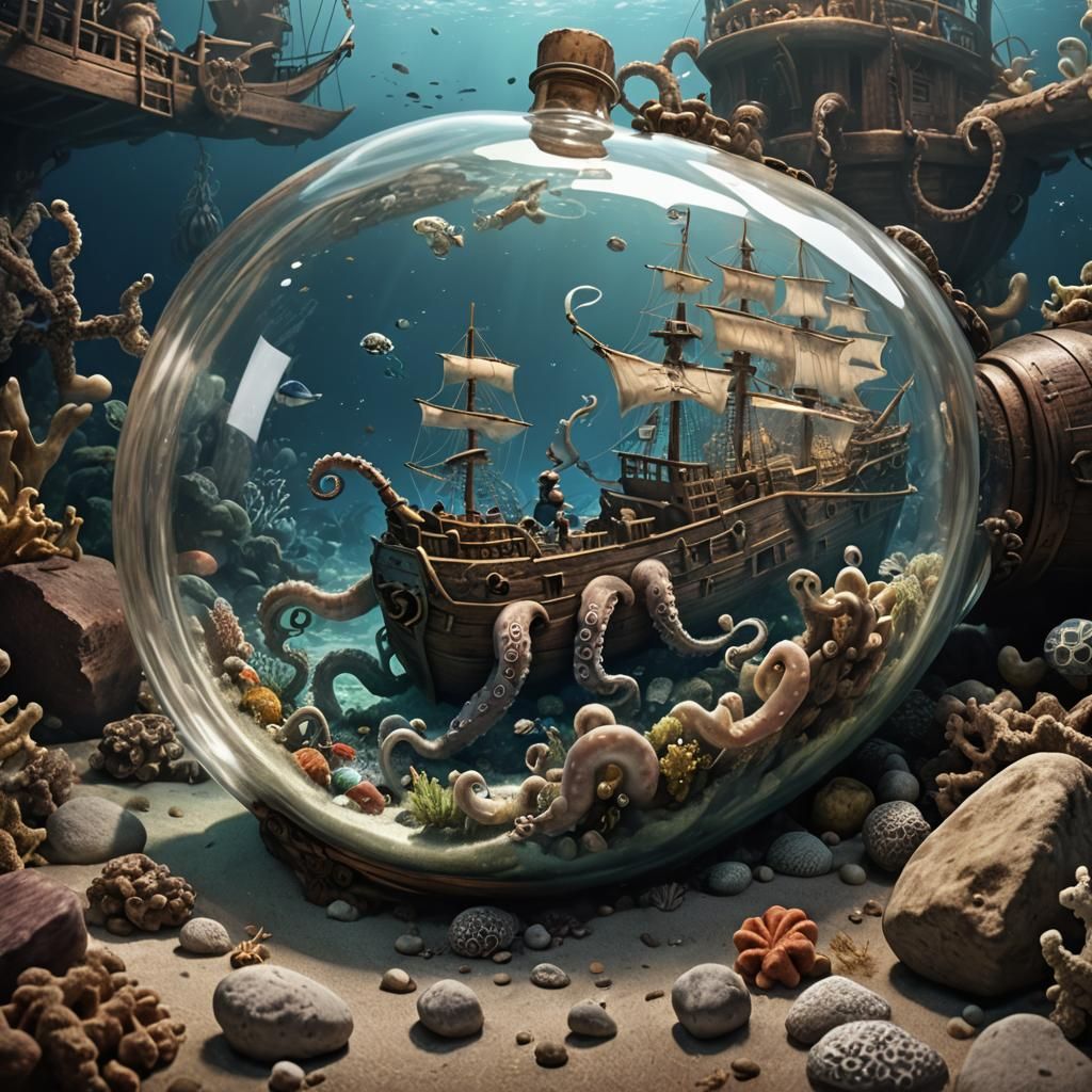 Bottle at the bottom of the sea