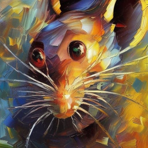 Rats in Garbage: Neo-Impressionist Expressionist Oil Paintin...