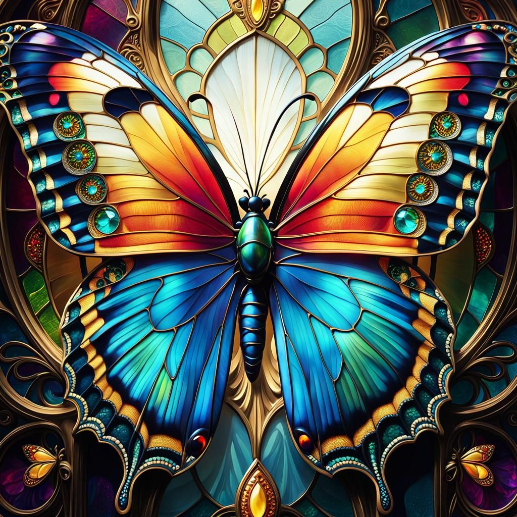 Butterfly Portrait in Digital Art Style
