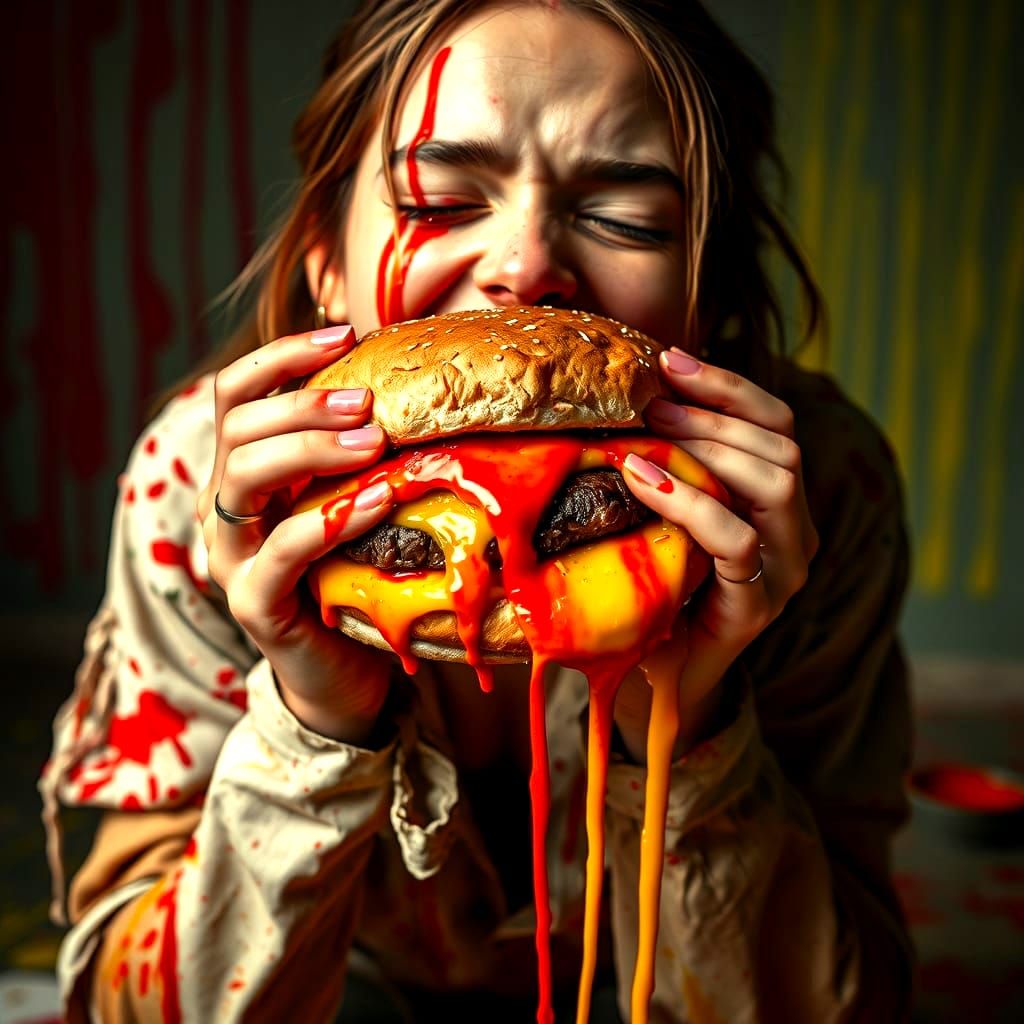 Starving Artist Devours Masterpiece Cheeseburger in Cinemati...
