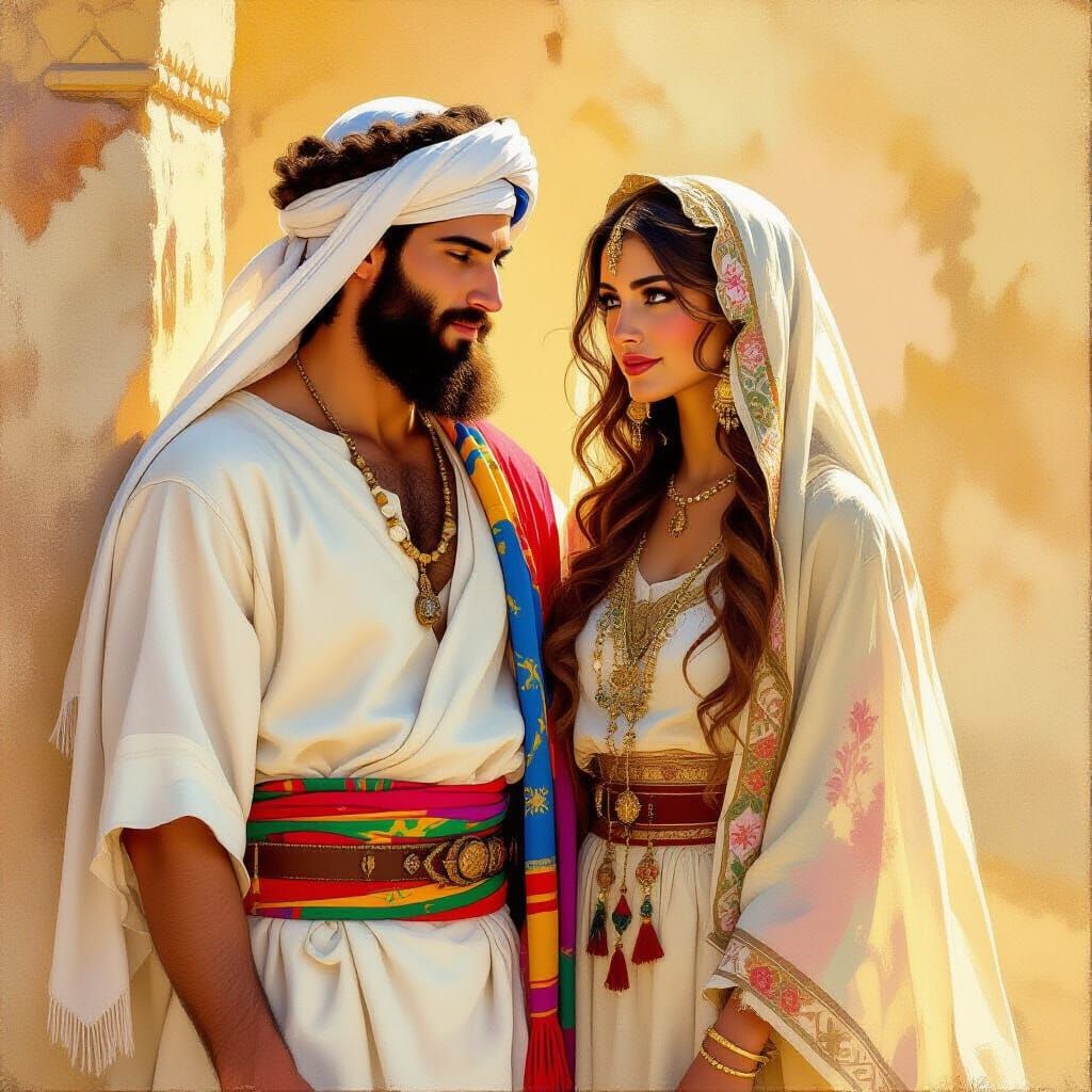 Ancient Jewish Wedding in Golden Light