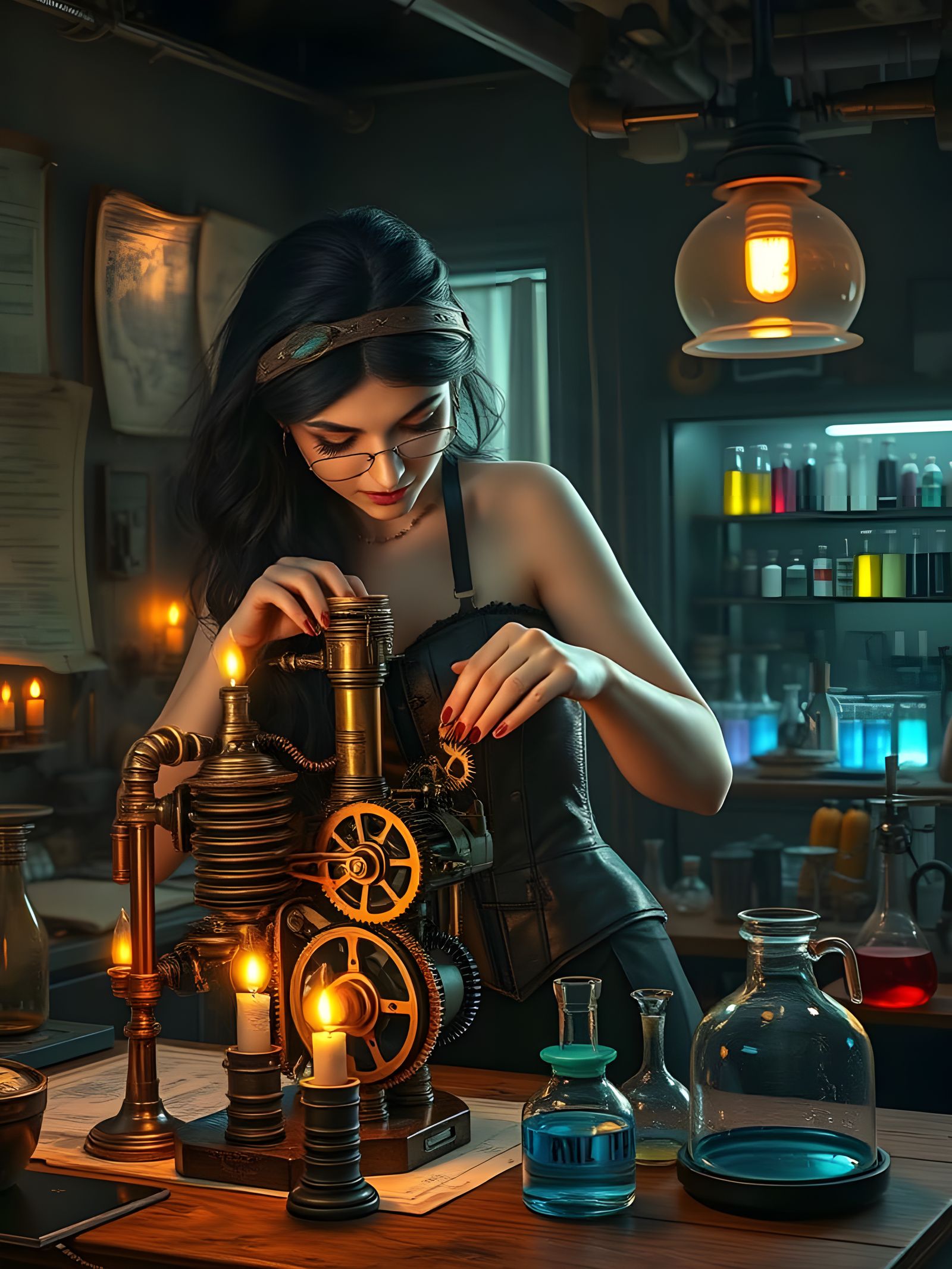 Gothic Steampunk Inventor Unveils Futuristic Breakthrough