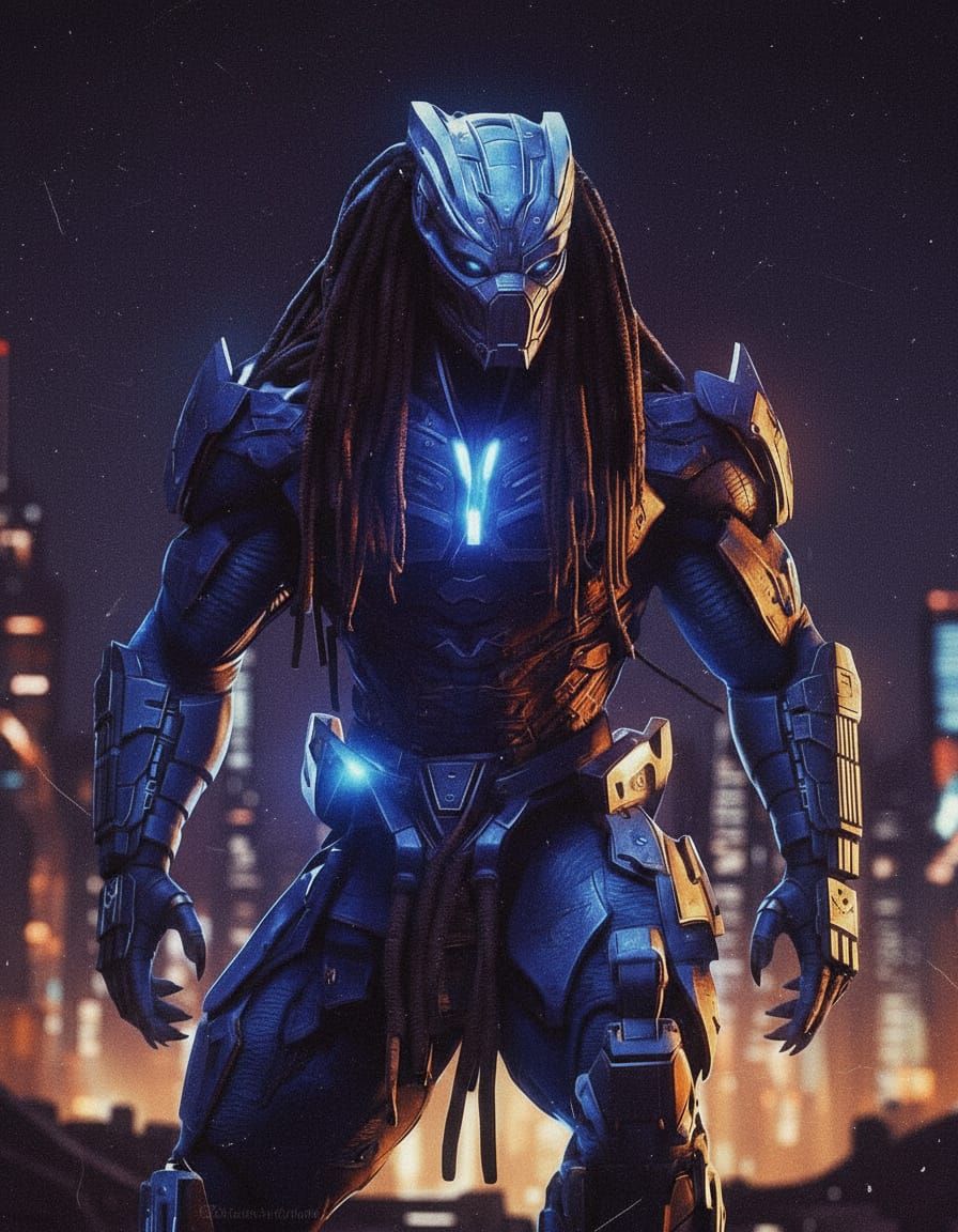 Cyberpunk Predator Portrait in 8k Resolution