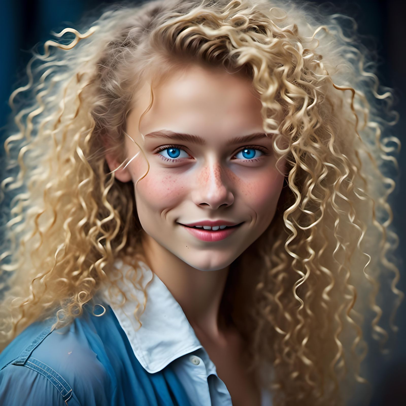 Portrait of a Dark-Skinned Woman with Dimples