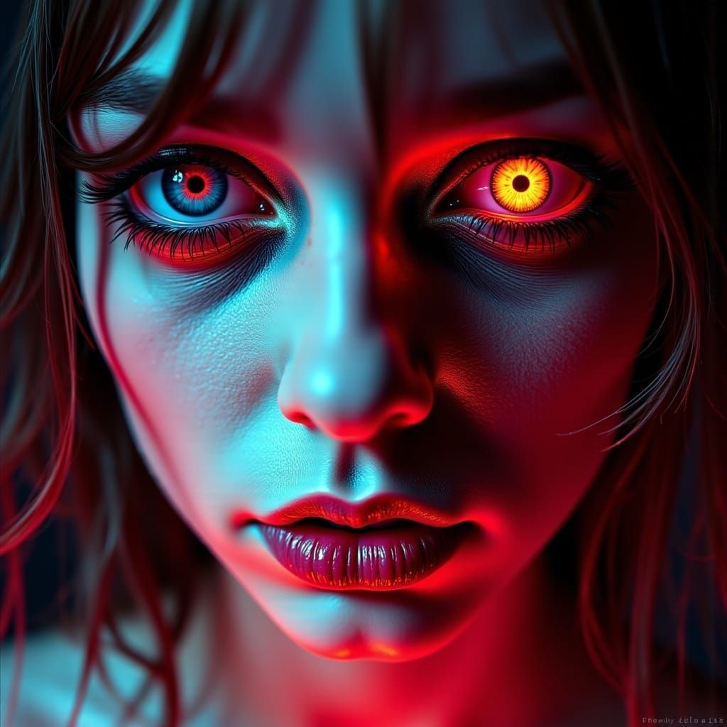 Abstract Glitch Art with Desaturated Colors