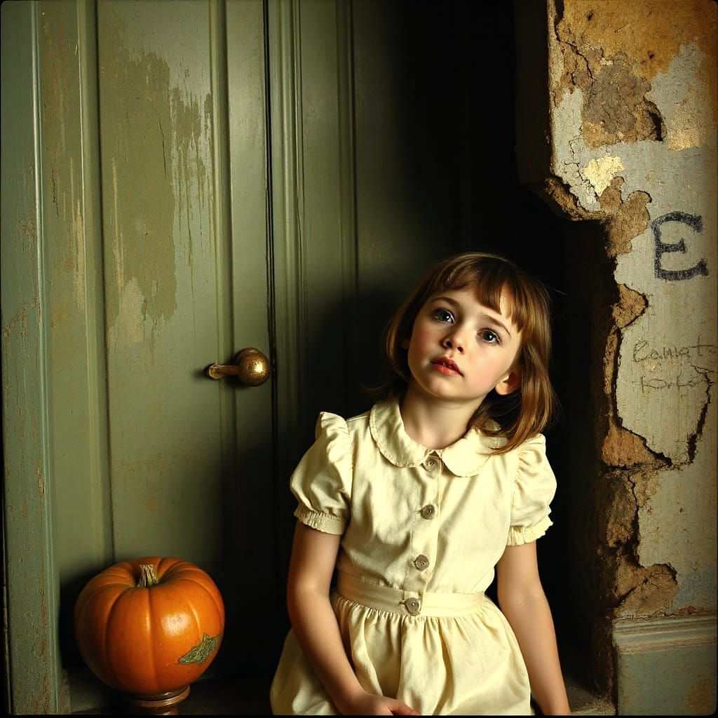 Surreal Childhood Scene Inspired by Dark Fantasy Art