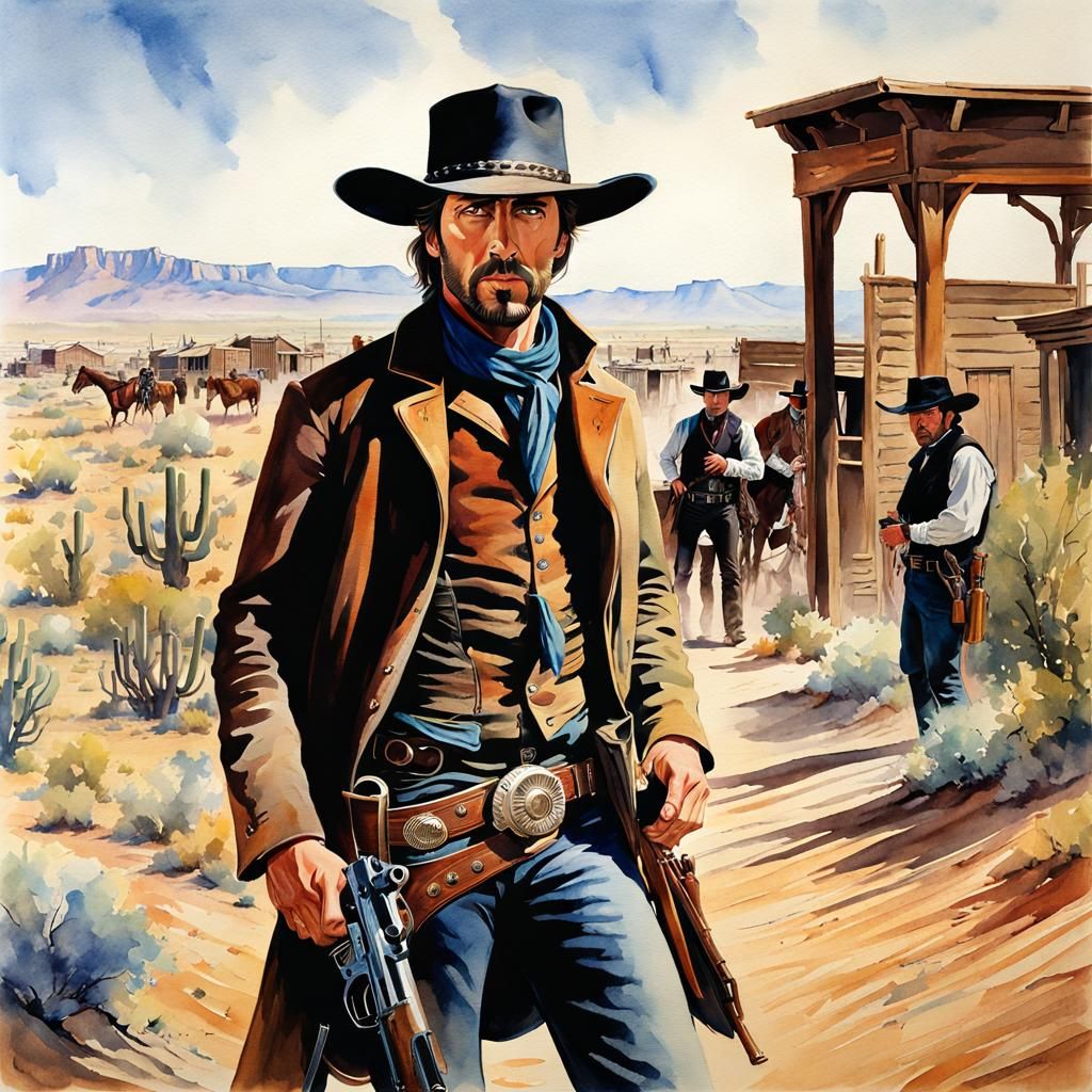 Nicholas Cage as Cowboy Gunslinger in Arizona Sunset